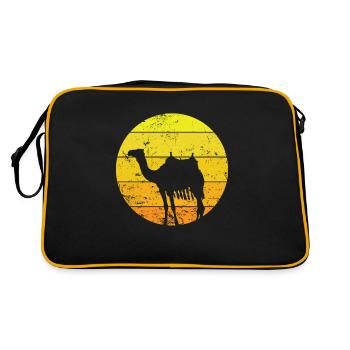 Camel désert dromadaire bosse animal - Sac Retro - noir/or - Dos