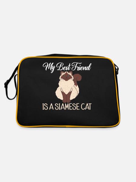 Cadeaux de chat siamois - Sac Retro - noir/or - Dos