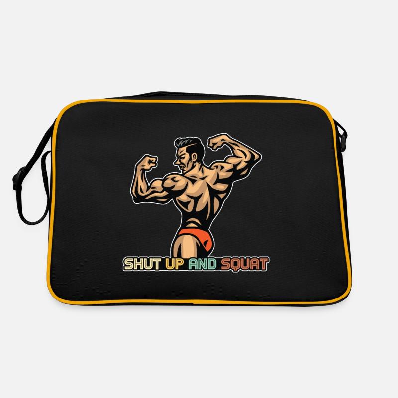 Klappe halten und hocken Retro Tasche