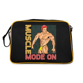 Muskelbetrieb Ein - Retro Tasche - Schwarz/Gold - Hinten