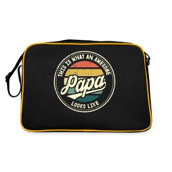 Meilleur papa fête des pères papa papa papa papa cadeau rétro - Sac Retro - noir/or - Dos