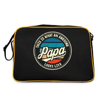 Meilleur papa fête des pères papa papa papa papa cadeau rétro - Sac Retro - noir/or - Dos