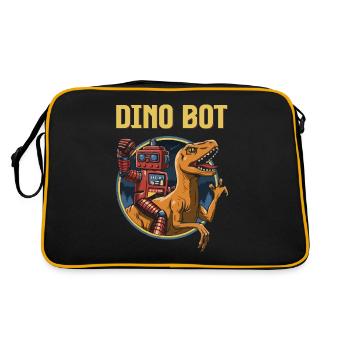 Dinosaur Dino Bot Rex Saurus Gift - Retro Bag - black/gold - Back
