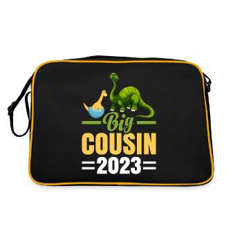 Dinosaur Din Big Cousin 2023 Saurus Gift - Retro Bag - black/gold - Back