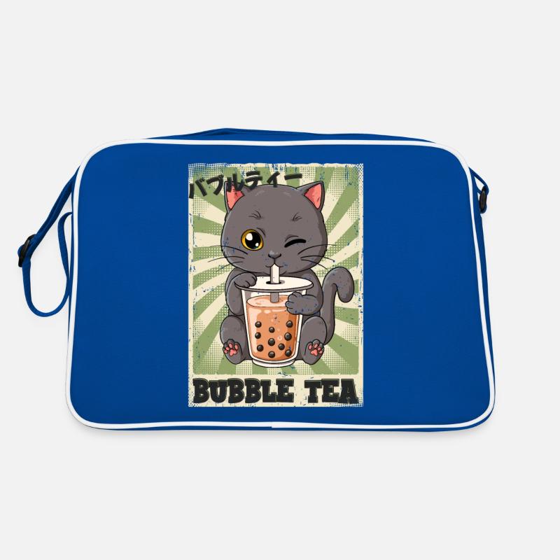 Boba Tea Katze Bubble Tea Retro Tasche