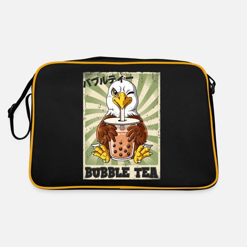 Boba Tea Adler Bubble Tea - Retro Tasche - Schwarz/Gold