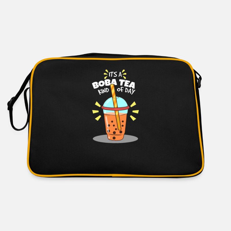 Es ist ein Boba-Tee-Tag Retro Tasche