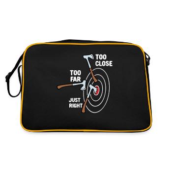 Zu nah zu weit genau richtig Axtwerfen - Retro Tasche - Schwarz/Gold - Hinten