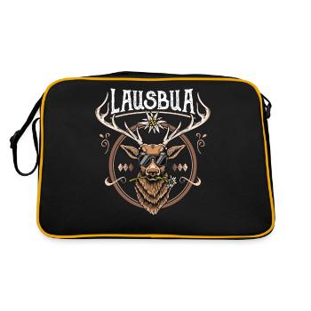 Lausbua T-Shirt Herren Trachtenshirt Kinder Tracht - Retro Tasche - Schwarz/Gold - Hinten