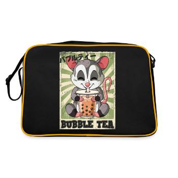Boba Tea Opossum Bubble Tea - Retro Bag - black/gold - Back