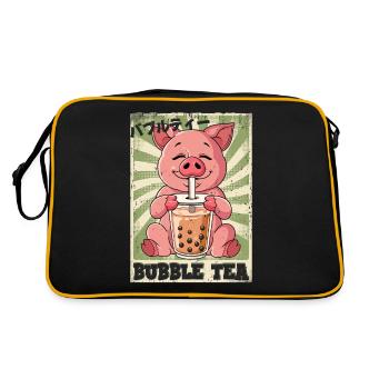 Boba Tea Pork Bubble Tea - Retro Bag - black/gold - Back