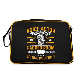 Acteur de doublage Je passe toute la journée dans l’art vocal rembourré - Sac Retro - noir/or - Dos
