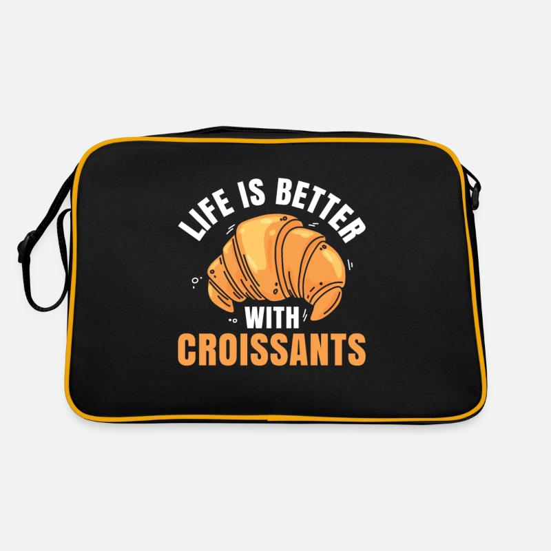 Das Leben Ist Besser Mit Croissants Retro Tasche