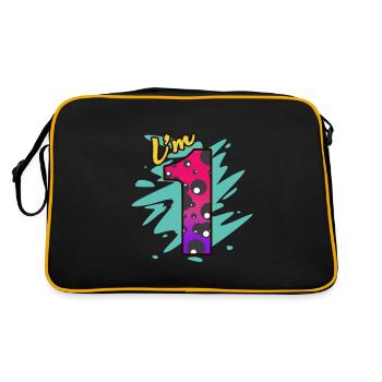 1st birthday - Retro Bag - black/gold - Back