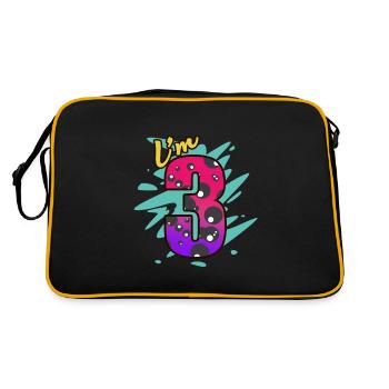 3ème anniversaire - Sac Retro - noir/or - Dos