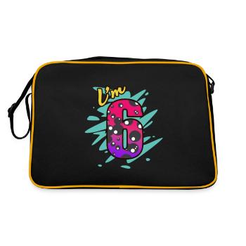 6th birthday - Retro Bag - black/gold - Back