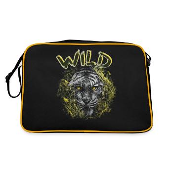Tigre sauvage Big Cat Tête de tigre - Sac Retro - noir/or - Dos