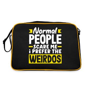 Normal people scare me. I prefer the weirdos - Retro Bag - black/gold - Back