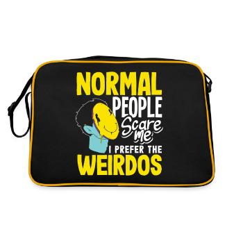 Normal people scare me. I prefer the weirdos - Retro Bag - black/gold - Back