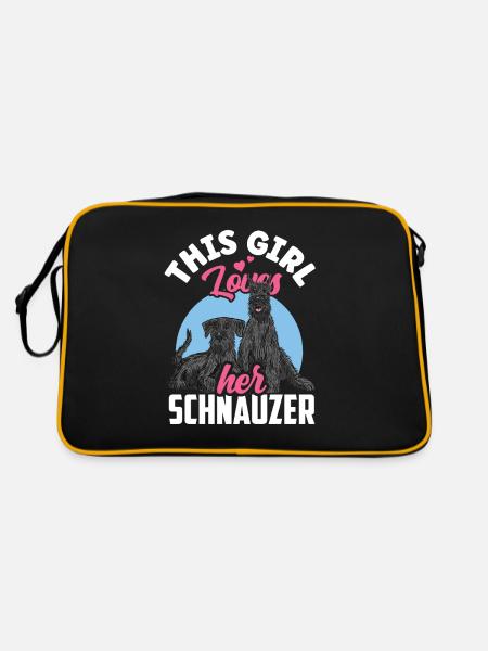 Cette fille aime ses Schnauzer Schnauzers - Sac Retro - noir/or - Dos