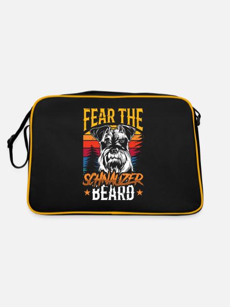 Fear the Schnauzer Beard Dog Sayings Schnauzers - Retro Bag - black/gold - Back