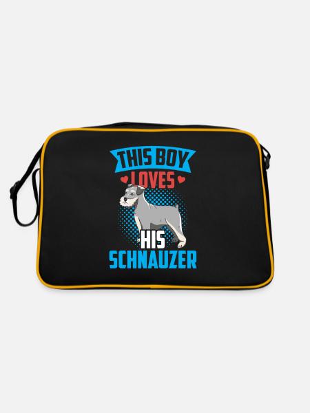 Ce garçon aime ses Schnauzer Schnauzers - Sac Retro - noir/or - Dos