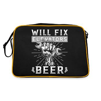 Elevator Inspector - Elevator Mechanic - Retro Bag - black/gold - Back