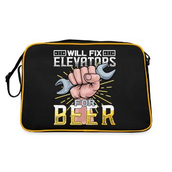 Elevator Inspector - Elevator Mechanic - Retro Bag - black/gold - Back