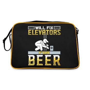 Elevator Inspector - Elevator Mechanic - Retro Bag - black/gold - Back