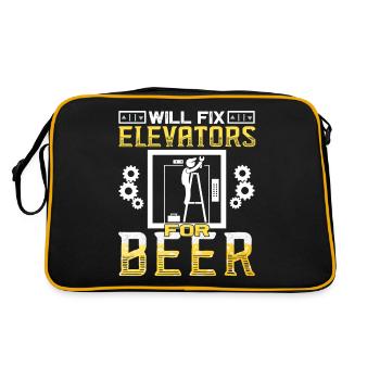 Elevator Inspector - Elevator Mechanic - Retro Bag - black/gold - Back