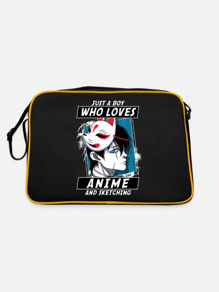 ANIME BOYS4 JUSTABOYWHOLOVESANIMEANDKSETCHING - Retro Bag - black/gold - Back