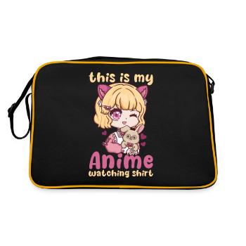 This Is My Anime Watching Shirt I Kawaii Otaku - Retro Bag - black/gold - Back