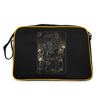 Baba Yaga Witch Witchcraft Spells Gift - Retro Tasche - Schwarz/Gold - Hinten