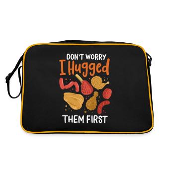 Keine Sorge, ich habe sie zuerst umarmt - Retro Tasche - Schwarz/Gold - Hinten