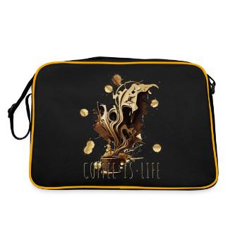 Coffee Is Life Coffee Surrealism AI Art Style - Retro Bag - black/gold - Back