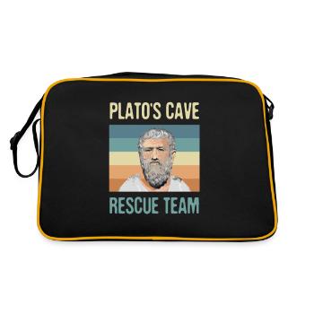 Plato's Cave Rescue Team for all philosophy fans - Retro Bag - black/gold - Back