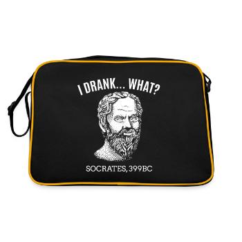 Ich Habe Getrunken, Was Sokrates 399 V. Chr. Für - Retro Tasche - Schwarz/Gold - Hinten