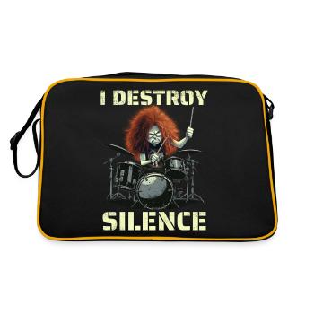 Redhead Drummer I Destroy Silence - Sac Retro - noir/or - Dos