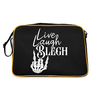 Live Laugh Blegh Heavy Metal Metalcore - Retro Tasche - Schwarz/Gold - Hinten