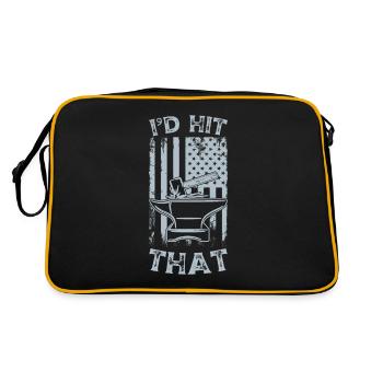 I'd Hit That Amboss Hammer Schmieden Hitze - Retro Tasche - Schwarz/Gold - Hinten