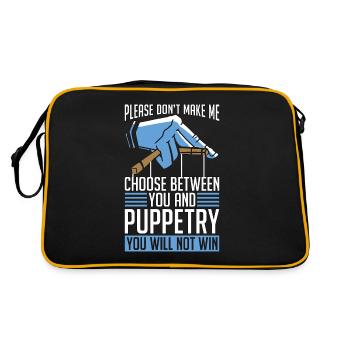Marionnettes S’il vous plaît, ne me faites pas choisir Ventriloque - Sac Retro - noir/or - Dos
