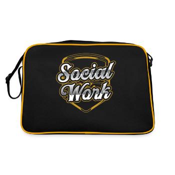 Social Work Profession Social Worker Social Work - Retro Bag - black/gold - Back