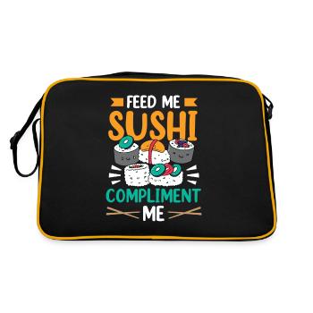 Feed me sushi and compliment me - Retro Bag - black/gold - Back