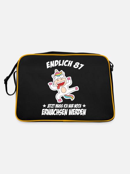 81 Geburtstag Positive Sprüche Zum 81 geburtstag - Retro Tasche - Schwarz/Gold - Hinten