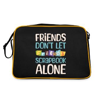 Friends don't leave scrapbook alone for everyone - Retro Bag - black/gold - Back