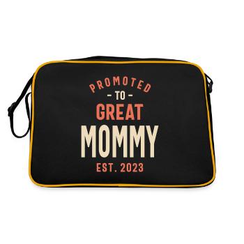 Promoted to Great Mommy - Design for Moms Grandma - Retro Bag - black/gold - Back