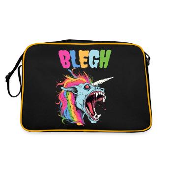 Live Laugh Blegh Blehgssed Heavy Metal Einhorn - Retro Tasche - Schwarz/Gold - Hinten