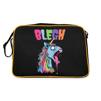 Live Laugh Blegh Blehgssed Heavy Metal Einhorn - Retro Tasche - Schwarz/Gold - Hinten