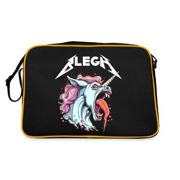 Live Laugh Blegh Blehgssed Heavy Metal Einhorn - Retro Tasche - Schwarz/Gold - Hinten