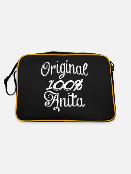 Original 100% Anita - Retro Tasche - Schwarz/Gold - Hinten